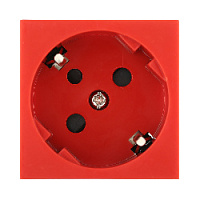 Дизайнерская розетка с заземлением под углом 45 градусов с ключом, красный, 851607-1 LK Studio