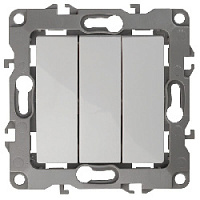 Дизайнерский выключатель, белый, Б0014669 Эра, трехклавишный, серия 12