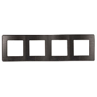 Дизайнерская рамка 4 местная, Сатин, графит, Б0052535 Эра, серия 12
