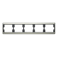 Дизайнерская рамка 5 местная, нержавеющая сталь, матовый, металл, 13940004 Berker, серия Arsys