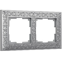 Дизайнерская рамка 2 местная, матовый хром, алюминий, W0021522 Werkel