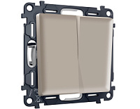 Комплект механизма 2-клавишного перекрестного выключателя , серо-бежевый, MA363030 Ambrella Volt, двухклавишный