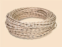 Ретро кабель витой ПВХ (50м) 2*2,5 слоновая кость GE70142-02 ТМ МезонинЪ