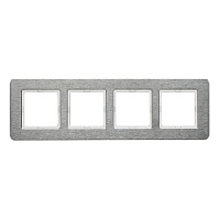 Дизайнерская рамка 4 местная, нержавеющая сталь с крацованной поверхностью, 10246083 Berker, серия Q.7