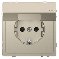 Механизм розетки IP44 с заземлением, шторками и с крышкой, сахара, MTN2314-6033 Schneider Electric, серия Merten D-Life