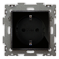 Дизайнерская розетка с заземлением, черный, GL-W160A-BCG CGSS, серия Эстетика