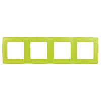 Дизайнерская рамка 4 местная, лайм, Б0019429 Эра, серия 12