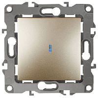 Дизайнерский выключатель с подсветкой, шампань, Б0014636 Эра, одноклавишный, серия 12