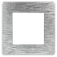 Дизайнерская рамка 1 местная, Сатин, алюминий, Б0052501 Эра, серия 12