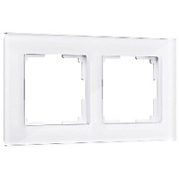 Дизайнерская рамка 2 местная, белый, стекло, W0021101 Werkel