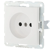 Дизайнерская розетка без заземления, со шторками, белый, 863304-1 LK Studio, серия LK60
