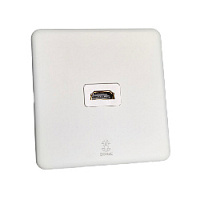 Дизайнерская розетка HDMI Mira Белый лед, BMWHD Bonze