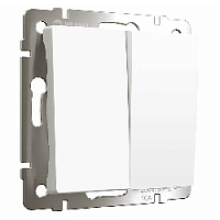 Дизайнерский выключатель, белый матовый, W1122061 Werkel, двухклавишный проходной