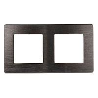 Дизайнерская рамка 2 местная, Сатин, графит, Б0052515 Эра, серия 12