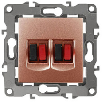 Дизайнерская аудио розетка двойная, медь, Б0027469 Эра, серия 12