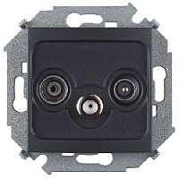 Дизайнерская розетка TV-R-SAT, графит, 1591466-038 Simon, одиночная, серия 15