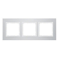 Дизайнерская рамка 3 местная, алюминий/полярная белизна, 10133904 Berker, серия B.3