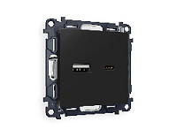 Комплект механизма розетки 2USB A+C 20W (быстрая зарядка) , черный матовый, MO811010 Ambrella Volt