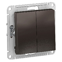 Дизайнерский выключатель, мокко, ATN000651 Schneider Electric, двухклавишный, серия Atlas Design