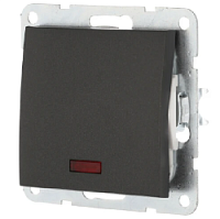 Дизайнерский выключатель с индикатором, черный бархат, 860208 LK Studio, одноклавишный, серия LK60