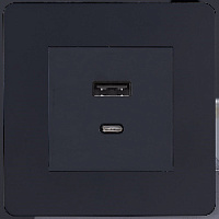 Дизайнерская розетка USB Type-C, черный, SBAN11A1A12 Salvador, серия 24 Harmonie