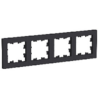 Дизайнерская рамка 4 местная, карбон, ATN001004 Schneider Electric, серия Atlas Design