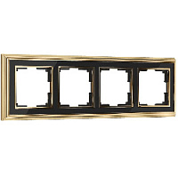 Дизайнерская рамка 4 местная, золото / черный, алюминий, акрил, W0041330 Werkel