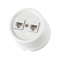 Розетка RJ11 телефонная двойная, белый, SQ1820-0050 TDM ELECTRIC, серия Болонь