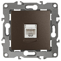 Дизайнерская розетка интернет RJ-45, бронза, Б0019351 Эра, серия 12