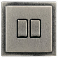 Ретро выключатель Colossal II Античное матовое серебро, GD2512-2-AMS T&J Electric двухклавишный проходной