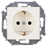 Дизайнерская розетка с заземлением, бежевый, 1591432-031 Simon, серия 15