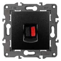 Дизайнерская аудио розетка, антрацит, Б0034324 Эра, серия Elegance