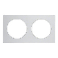 Дизайнерская рамка 2 местная, алюминий/полярная белизна, 10122274 Berker, серия R.3