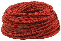 Ретро кабель витой электрический (50м) 2*0.75, красный, серия Twist, Interior Electric