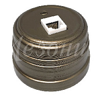 Ретро розетка компьютерная RJ45, бронза, GE30341-36 ТМ МезонинЪ, серия Усадьба