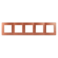 Дизайнерская рамка 5 местная, Сатин, медь, Б0052547 Эра, серия 12