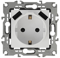 Дизайнерская розетка с заземлением + 2хUSB, белый, Б0047867 Эра, серия Elegance