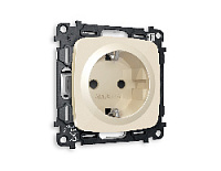 Комплект механизма электрической розетки с/з c шторками, бежевый глянец, MO307010 Ambrella Volt