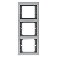 Дизайнерская рамка 3 местная, вертикальная, алюминий, матовый лак, 13337003 Berker, серия K.5