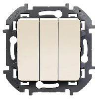 Дизайнерский выключатель, слоновая кость, 673641 Legrand, трехклавишный, серия Inspiria