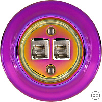 Розетка интернет Cat.6а экранир.10G двойная, пурпурно-фиолетовый металлик PEVIGsCat6a Katy Paty