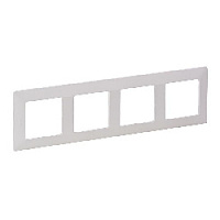 Дизайнерская рамка 4 местная, белый, 754004 Legrand, серия Valena Life