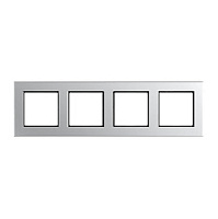 Дизайнерская рамка 4 местная, алюминий, A5584BFAL Jung, серия A 550