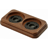 Рамка с пластиковой вставкой 2 местная, орех лакированный, квадрат, P220-ОЛ ФД КерамикЪ