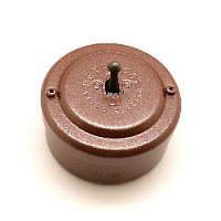Ретро выключатель, коричневый, 307VSA Petrucci, одноклавишный перекрёстный