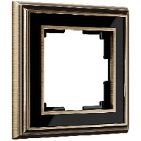 Дизайнерская рамка 1 местная, бронза / черный, алюминий, акрил, W0011328 Werkel