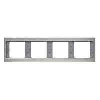 Дизайнерская рамка 4 местная, нержавеющая сталь, матовый лак, металл, 13837004 Berker, серия K.5