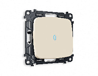 Комплект механизма 1-кл проходного выключателя с подсветкой 10000K голубой свет, бежевый матовый, MO322040 Ambrella Volt, одноклавишный