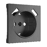 Накладка для розетки с заземлением + 2хUSB разъем A+A, графит рифленый, W1179504 Werkel