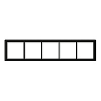 Дизайнерская рамка 5 местная, черный, PL-P105-BCM CGSS, серия Практика